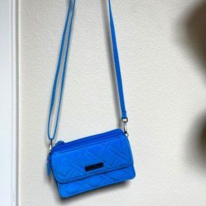 Vera Bradley All in One Crossbody Blue Silver Trim